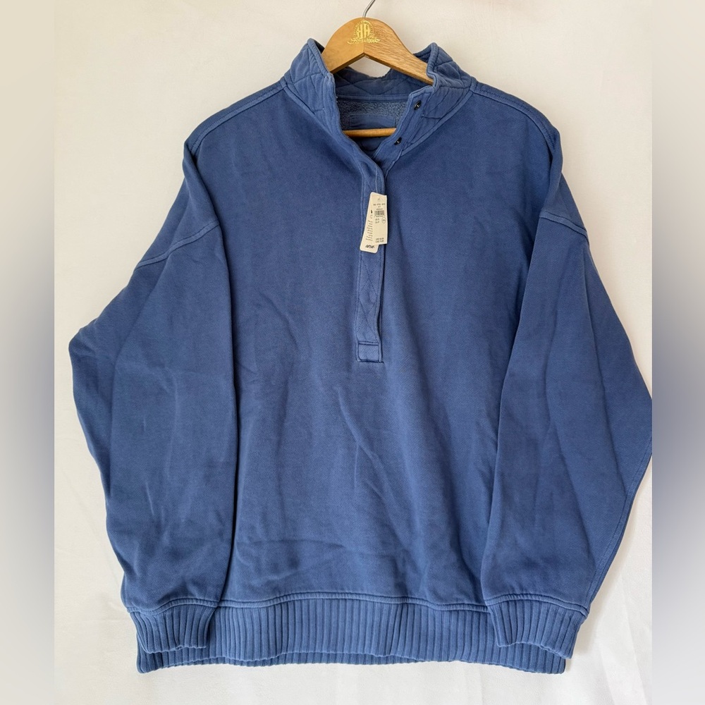 AERIE Oh Snap Sweatshirt Marbled Blue